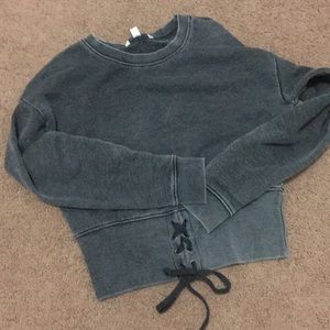 American eagle lace up sweater